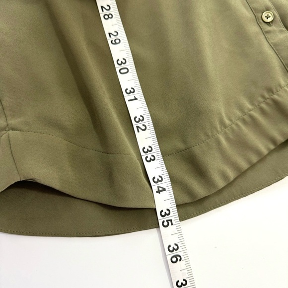 Express Women’s Sz S Shirt Dress Olive Green Knee Length Lined Long Sleeve EUC! - Picture 11 of 12